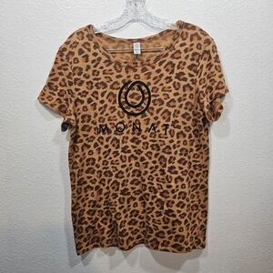Monat Cheetah Print Women's Graphic Tee Size XL
